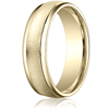 10kt Yellow Gold 6mm Wire Brushed Wedding Band with Rounded Edges