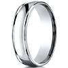 Platinum 6mm Comfort Fit Wedding Band with Rounded Edges