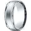 Platinum 8mm Comfort Fit Milgrain Wedding Band with Rounded Edges