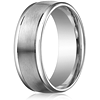 14kt White Gold 8mm Satin Wedding Band with Rounded Edges