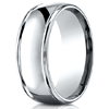 Platinum 8mm Comfort Fit Wedding Band with Rounded Edges