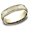 14kt Yellow Gold Swirl Texture Wedding Band with Rounded Edges 6.5mm