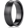 Black Titanium 7.5mm Concave Wedding Band Round Edges