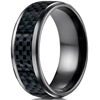 Black Titanium 8mm Comfort-Fit Carbon Fiber Ring