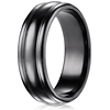 Black Titanium 7.5mm Comfort-Fit High Polished Ring