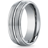 8mm Titanium Wedding Band with Raised Center and Rounded Edges