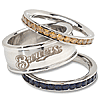 Milwaukee Brewers Team Logo Crystal Stacked Ring Set
