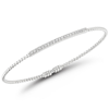 18k White Gold .25 ct tw Diamond Bar Bangle Bracelet with Magnetic Clasp