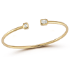 14k Yellow Gold .63 ct tw Emerald-cut Diamond Cuff Bangle Bracelet