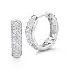14k White Gold Small 0.35 ct tw Diamond Pave Huggie Earrings
