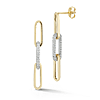 14k Two-tone Gold .50 ct tw Diamond Paper Clip Drop Post Earrings