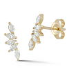 14k Yellow Gold 2.2 ct tw 5-Stone Marquise Diamond Stud Climber Earrings