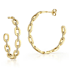 14k Yellow Gold .48 ct tw Diamond Chain Link Hoop Earrings