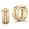 14k Yellow Gold .33 ct tw One Row Diamond Hoop Earrings