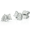 14k White Gold 1.25 ct tw Two-Stone Emerald and Pear Cut Diamond Stud Earrings