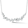 14k White Gold .59 ct tw Scattered Diamonds Bar Necklace