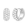 14k White Gold 0.5 ct tw Pave Diamond Huggie Hoop Earrings 3/8in