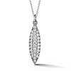 14k White Gold Pave Diamond Maquise Shape Pendant Necklace