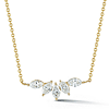 14k Yellow Gold 0.15 ct tw Five Stone Marquise Diamond Bar Necklace