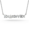 14k White Gold 1.1 ct tw Mixed Diamond Bar Necklace