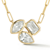 14k Yellow Gold 1 ct tw Multi Shape Diamond Paperclip Chain Necklace