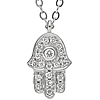 14k White Gold 0.10 ct tw Diamond Hamsa Necklace