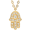 14k Yellow Gold 0.10 ct tw Diamond Hamsa Necklace
