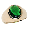 10kt Yellow Gold 9mm Synthetic Emerald Ring