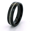 6mm Domed Black Ceramic Ring with Carbon Fiber Inlay