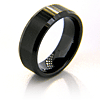 8mm Flat Black Ceramic Beveled Edge Satin Finish Ring
