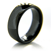 Black Ceramic 8mm Smooth Domed Ring