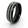 Black Ceramic 8mm Ring with Carbon Fiber Inlays