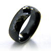 Black Ceramic 8mm Diamond Plate Ring