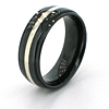 8mm Flat Black Ceramic Step Down Edge Ring with Silver Inlay