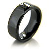 8mm Flat Black Ceramic Rounded Edge Ring