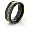 8mm Flat Black Ceramic Ring with Carbon Fiber Inlay