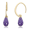 14k Yellow Gold Amethyst Briolette Mini Sweep Drop Earrings