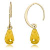14k Yellow Gold Citrine Briolette Mini Sweep Drop Earrings