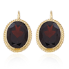14k Yellow Gold 6.2 ct tw Oval Garnet Lever Back Earrings