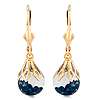 14k Yellow Gold Crushed Sapphire Leverback Drop Earrings