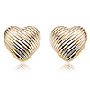 14k Yellow Gold Brilliant Cut Heart Stud Earrings