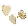 14k Yellow Gold Slender Heart Earrings with Polished Finish