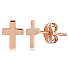 14k Rose Gold Very Small Cross Stud Earrings