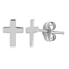 14k White Gold Very Small Cross Stud Earrings