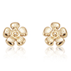 14k Yellow Gold Daisy Flower Stud Earrings