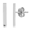 14k White Gold Classic Slender Bar Post Earrings