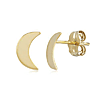 14k Yellow Gold Mini Crescent Moon Earrings