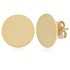 14k Yellow Gold Disc Stud Earrings 13mm