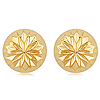 14k Yellow Gold Small Diamond-cut Button Earrings