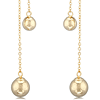 14k Yellow Gold Bead Drop Threader Earrings